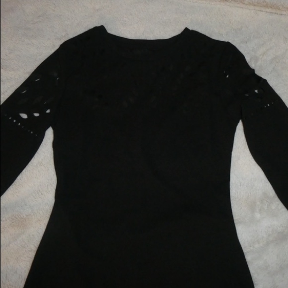 Fancy cute black long sleeve dress